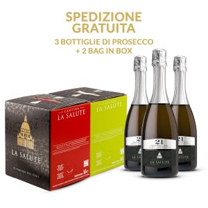 Confezione 3 bottiglie Prosecco + 2 Bag in Box – La Salute